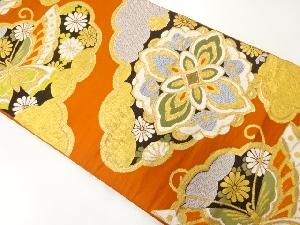 アンティーク　雲に蝶・華紋模様織出し袋帯（材料）